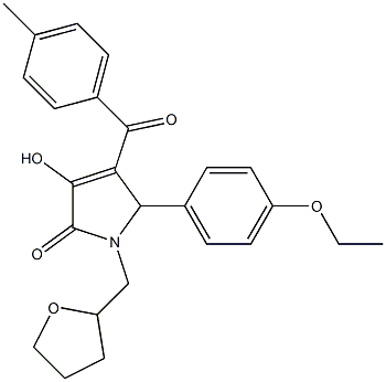 5-(4-ethoxyphenyl)-3-hydroxy-4-(4-methylbenzoyl)-1-(tetrahydrofuran-2-ylmethyl)-1,5-dihydro-2H-pyrrol-2-one Struktur