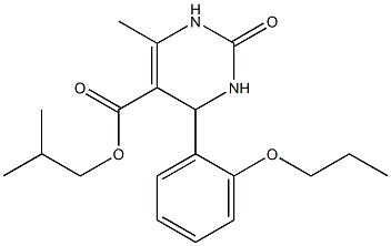 isobutyl 6-methyl-2-oxo-4-(2-propoxyphenyl)-1,2,3,4-tetrahydro-5-pyrimidinecarboxylate Struktur