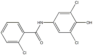 2-chloro-N-(3,5-dichloro-4-hydroxyphenyl)benzamide Struktur