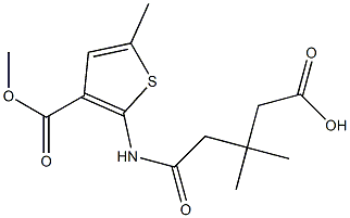 5-{[3-(methoxycarbonyl)-5-methyl-2-thienyl]amino}-3,3-dimethyl-5-oxopentanoic acid Struktur