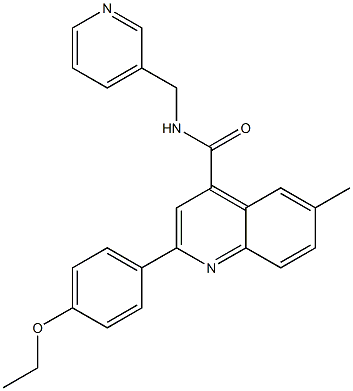 2-(4-ethoxyphenyl)-6-methyl-N-(3-pyridinylmethyl)-4-quinolinecarboxamide Struktur