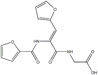 {[2-(2-furoylamino)-3-(2-furyl)acryloyl]amino}acetic acid Struktur