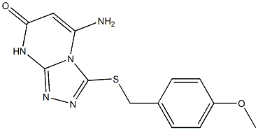 5-amino-3-[(4-methoxybenzyl)sulfanyl][1,2,4]triazolo[4,3-a]pyrimidin-7(8H)-one Struktur