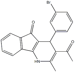 3-acetyl-4-(3-bromophenyl)-2-methyl-1,4-dihydro-5H-indeno[1,2-b]pyridin-5-one Struktur