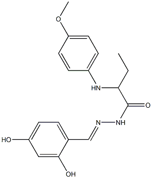 N'-(2,4-dihydroxybenzylidene)-2-(4-methoxyanilino)butanohydrazide Struktur