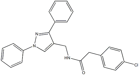 2-(4-chlorophenyl)-N-[(1,3-diphenyl-1H-pyrazol-4-yl)methyl]acetamide Struktur