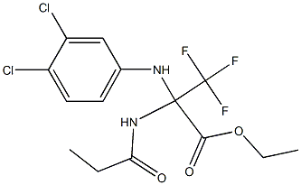 ethyl 2-(3,4-dichloroanilino)-3,3,3-trifluoro-2-(propionylamino)propanoate Struktur