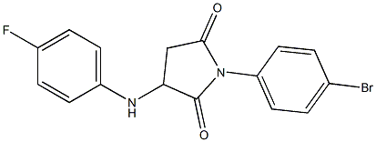 1-(4-bromophenyl)-3-(4-fluoroanilino)-2,5-pyrrolidinedione Struktur