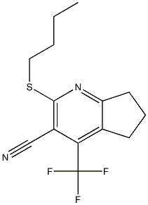 2-(butylsulfanyl)-4-(trifluoromethyl)-6,7-dihydro-5H-cyclopenta[b]pyridine-3-carbonitrile Struktur