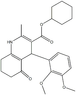 cyclohexyl 4-[2,3-bis(methyloxy)phenyl]-2-methyl-5-oxo-1,4,5,6,7,8-hexahydroquinoline-3-carboxylate Struktur