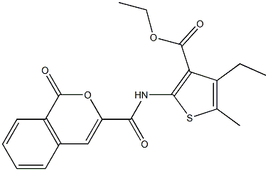 ethyl 4-ethyl-5-methyl-2-{[(1-oxo-1H-isochromen-3-yl)carbonyl]amino}-3-thiophenecarboxylate Struktur