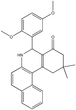 5-(2,5-dimethoxyphenyl)-2,2-dimethyl-2,3,5,6-tetrahydrobenzo[a]phenanthridin-4(1H)-one Struktur