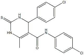 N,4-bis(4-chlorophenyl)-6-methyl-2-thioxo-1,2,3,4-tetrahydro-5-pyrimidinecarboxamide Struktur