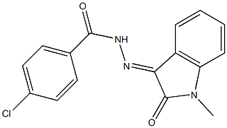 4-chloro-N'-(1-methyl-2-oxo-1,2-dihydro-3H-indol-3-ylidene)benzohydrazide Struktur