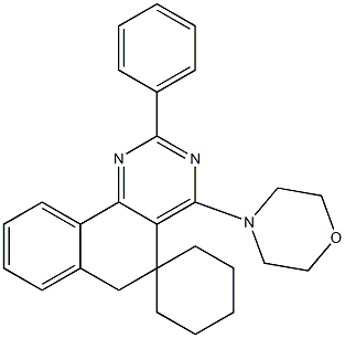 4-(4-morpholinyl)-2-phenyl-5,6-dihydrospiro(benzo[h]quinazoline-5,1'-cyclohexane) Struktur