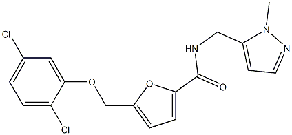 5-[(2,5-dichlorophenoxy)methyl]-N-[(1-methyl-1H-pyrazol-5-yl)methyl]-2-furamide Struktur