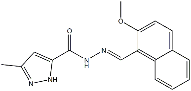 N'-[(2-methoxy-1-naphthyl)methylene]-3-methyl-1H-pyrazole-5-carbohydrazide Struktur