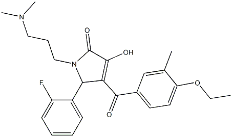 1-[3-(dimethylamino)propyl]-4-(4-ethoxy-3-methylbenzoyl)-5-(2-fluorophenyl)-3-hydroxy-1,5-dihydro-2H-pyrrol-2-one Struktur