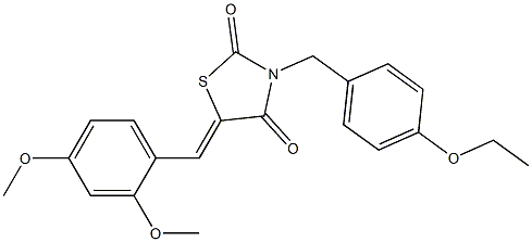 5-(2,4-dimethoxybenzylidene)-3-(4-ethoxybenzyl)-1,3-thiazolidine-2,4-dione Struktur