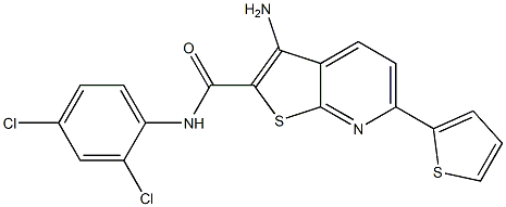 3-amino-N-(2,4-dichlorophenyl)-6-(2-thienyl)thieno[2,3-b]pyridine-2-carboxamide Struktur