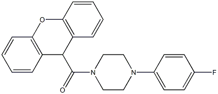 1-(4-fluorophenyl)-4-(9H-xanthen-9-ylcarbonyl)piperazine Struktur