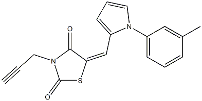 5-{[1-(3-methylphenyl)-1H-pyrrol-2-yl]methylene}-3-prop-2-ynyl-1,3-thiazolidine-2,4-dione Struktur