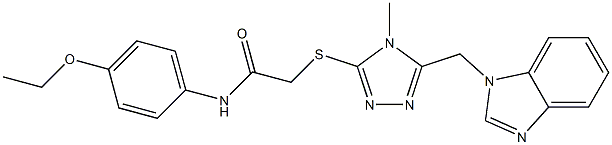 2-{[5-(1H-benzimidazol-1-ylmethyl)-4-methyl-4H-1,2,4-triazol-3-yl]sulfanyl}-N-[4-(ethyloxy)phenyl]acetamide Struktur