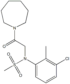 N-[2-(1-azepanyl)-2-oxoethyl]-N-(3-chloro-2-methylphenyl)methanesulfonamide Struktur