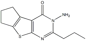 3-amino-2-propyl-3,5,6,7-tetrahydro-4H-cyclopenta[4,5]thieno[2,3-d]pyrimidin-4-one Struktur