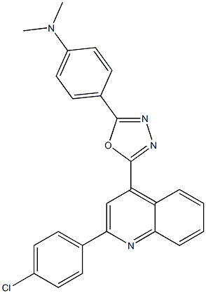 N-(4-{5-[2-(4-chlorophenyl)-4-quinolinyl]-1,3,4-oxadiazol-2-yl}phenyl)-N,N-dimethylamine Struktur