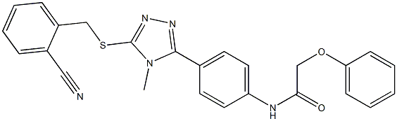 N-(4-{5-[(2-cyanobenzyl)thio]-4-methyl-4H-1,2,4-triazol-3-yl}phenyl)-2-phenoxyacetamide Struktur