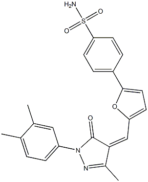 4-(5-{[1-(3,4-dimethylphenyl)-3-methyl-5-oxo-1,5-dihydro-4H-pyrazol-4-ylidene]methyl}-2-furyl)benzenesulfonamide Struktur