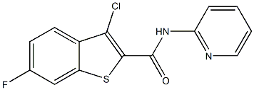 3-chloro-6-fluoro-N-(2-pyridinyl)-1-benzothiophene-2-carboxamide Struktur