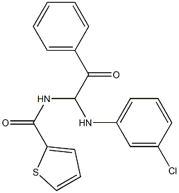 N-[1-(3-chloroanilino)-2-oxo-2-phenylethyl]-2-thiophenecarboxamide Struktur