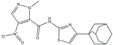 N-[4-(1-adamantyl)-1,3-thiazol-2-yl]-4-nitro-1-methyl-1H-pyrazole-5-carboxamide Struktur