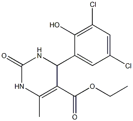 ethyl 4-(3,5-dichloro-2-hydroxyphenyl)-6-methyl-2-oxo-1,2,3,4-tetrahydro-5-pyrimidinecarboxylate Struktur