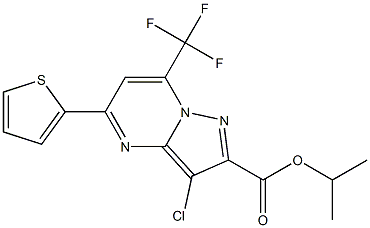 isopropyl 3-chloro-5-(2-thienyl)-7-(trifluoromethyl)pyrazolo[1,5-a]pyrimidine-2-carboxylate Struktur