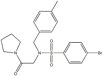 4-bromo-N-(4-methylbenzyl)-N-(2-oxo-2-pyrrolidin-1-ylethyl)benzenesulfonamide Struktur