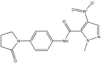 4-nitro-1-methyl-N-[4-(2-oxo-1-pyrrolidinyl)phenyl]-1H-pyrazole-5-carboxamide Struktur