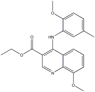 ethyl 8-methoxy-4-(2-methoxy-5-methylanilino)quinoline-3-carboxylate Struktur