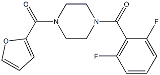 1-(2,6-difluorobenzoyl)-4-(2-furoyl)piperazine Struktur