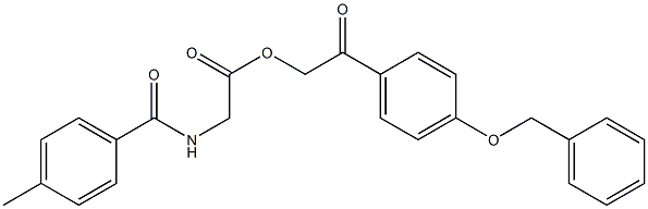 2-[4-(benzyloxy)phenyl]-2-oxoethyl [(4-methylbenzoyl)amino]acetate Struktur