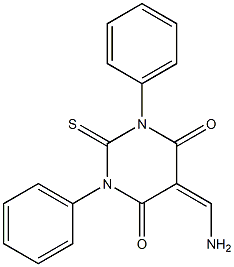 5-(aminomethylene)-1,3-diphenyl-2-thioxodihydro-4,6(1H,5H)-pyrimidinedione Struktur