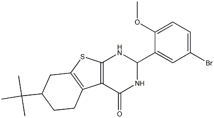 2-(5-bromo-2-methoxyphenyl)-7-tert-butyl-2,3,5,6,7,8-hexahydro[1]benzothieno[2,3-d]pyrimidin-4(1H)-one Struktur