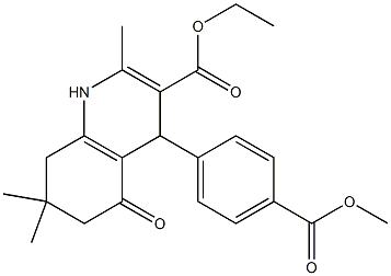 ethyl 4-[4-(methoxycarbonyl)phenyl]-2,7,7-trimethyl-5-oxo-1,4,5,6,7,8-hexahydro-3-quinolinecarboxylate Struktur