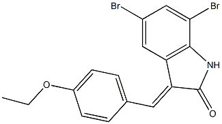 5,7-dibromo-3-(4-ethoxybenzylidene)-1,3-dihydro-2H-indol-2-one Struktur