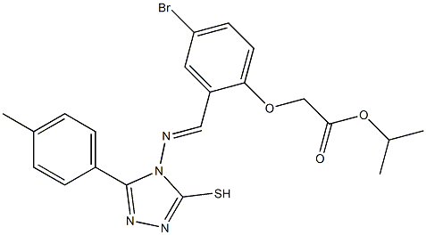 isopropyl [4-bromo-2-({[3-(4-methylphenyl)-5-sulfanyl-4H-1,2,4-triazol-4-yl]imino}methyl)phenoxy]acetate Struktur