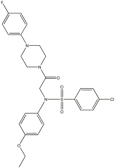 4-chloro-N-(4-ethoxyphenyl)-N-{2-[4-(4-fluorophenyl)-1-piperazinyl]-2-oxoethyl}benzenesulfonamide Struktur