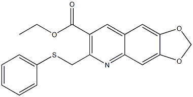 ethyl6-[(phenylsulfanyl)methyl][1,3]dioxolo[4,5-g]quinoline-7-carboxylate Struktur