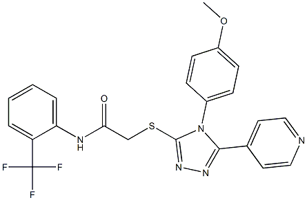 2-{[4-(4-methoxyphenyl)-5-(4-pyridinyl)-4H-1,2,4-triazol-3-yl]sulfanyl}-N-[2-(trifluoromethyl)phenyl]acetamide Struktur